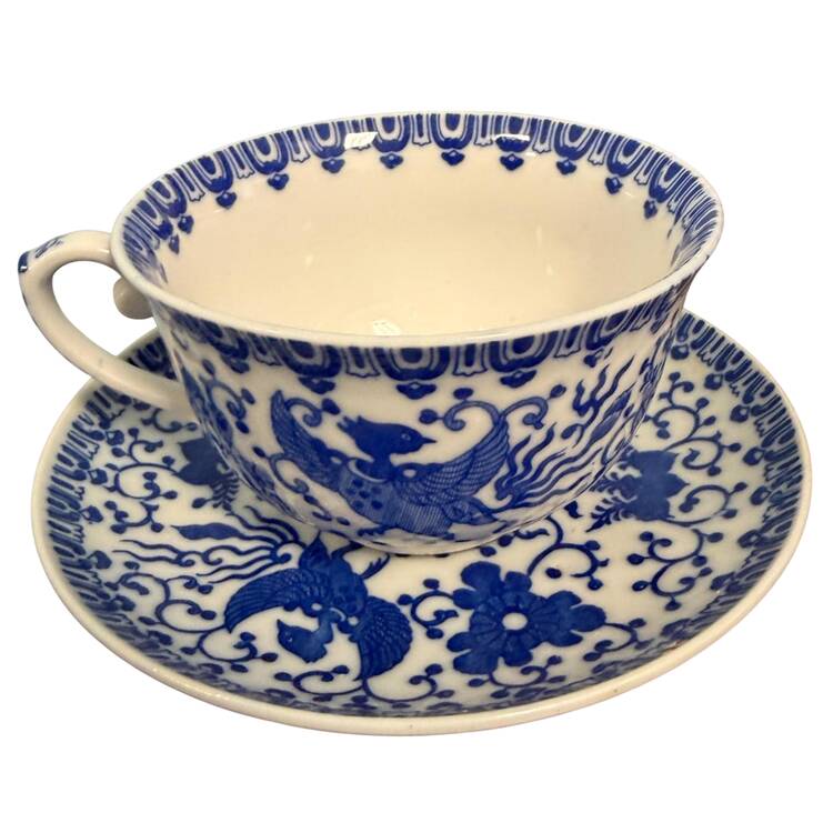 Phoenix Bird Flat Cup & Saucer Set