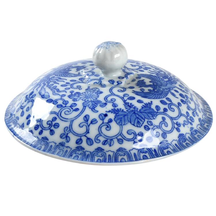 Phoenix Bird Lid for Footed Round Vegetable