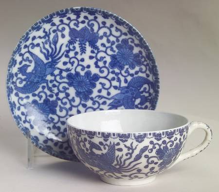 Phoenix Bird Flat Cup & Saucer Set