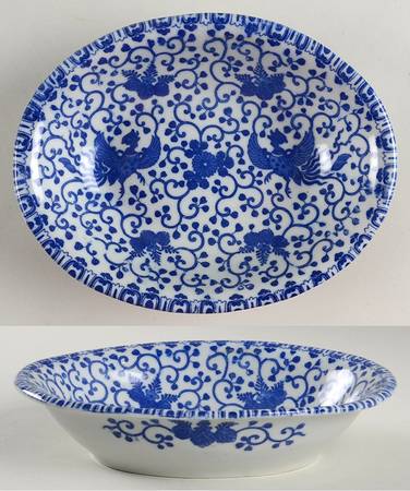 Phoenix Bird 8" Oval Vegetable Bowl