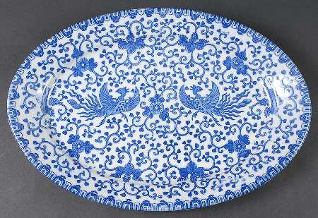 Phoenix Bird 17" Oval Serving Platter