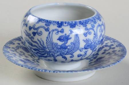 Phoenix Bird Mustard with Attached Underplate No Lid