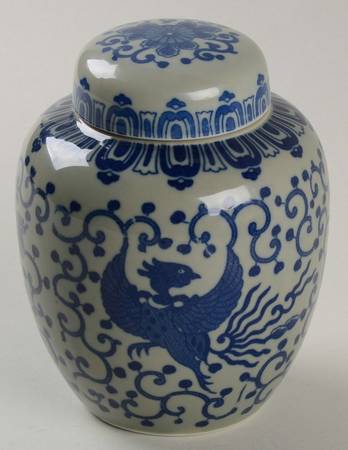 Phoenix Bird 4" Ginger Jar & Lid