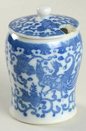 Phoenix Bird Mustard Jar & Lid