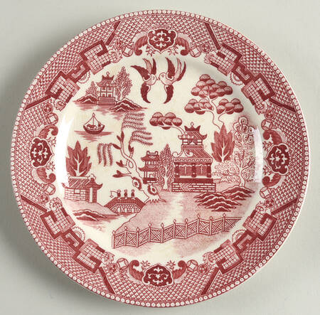 Pink Willow (Earthenware) Dessert/Pie Plate