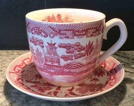 Pink Willow (Earthenware) Oversized Cup & Saucer Set