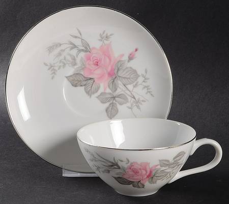 Rose Bouquet (Coupe) Flat Cup & Saucer Set
