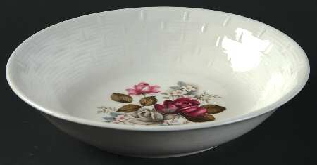Rose Bouquet (Basketweave Rim) Coupe Cereal Bowl