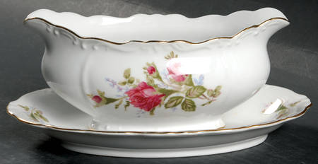 Rose Gravy Boat & Underplate/Relish