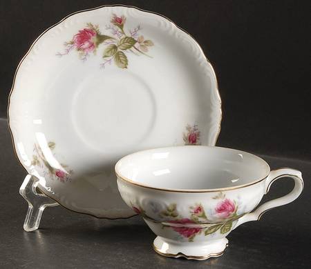 Rose Footed Cup & Saucer Set