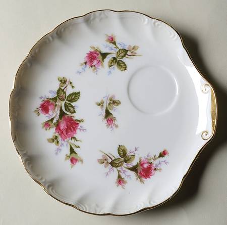 Rosemarie (Scalloped, Pink Flowers) Snack Plate