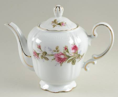 Rosemarie (Scalloped, Pink Flowers) Teapot & Lid