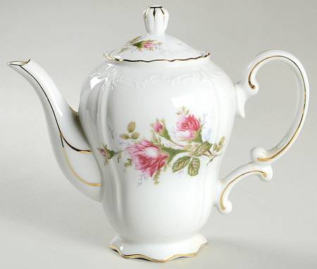 Rosemarie (Scalloped, Pink Flowers) Coffee Pot & Lid