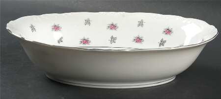 Rosette 10" Oval Vegetable Bowl