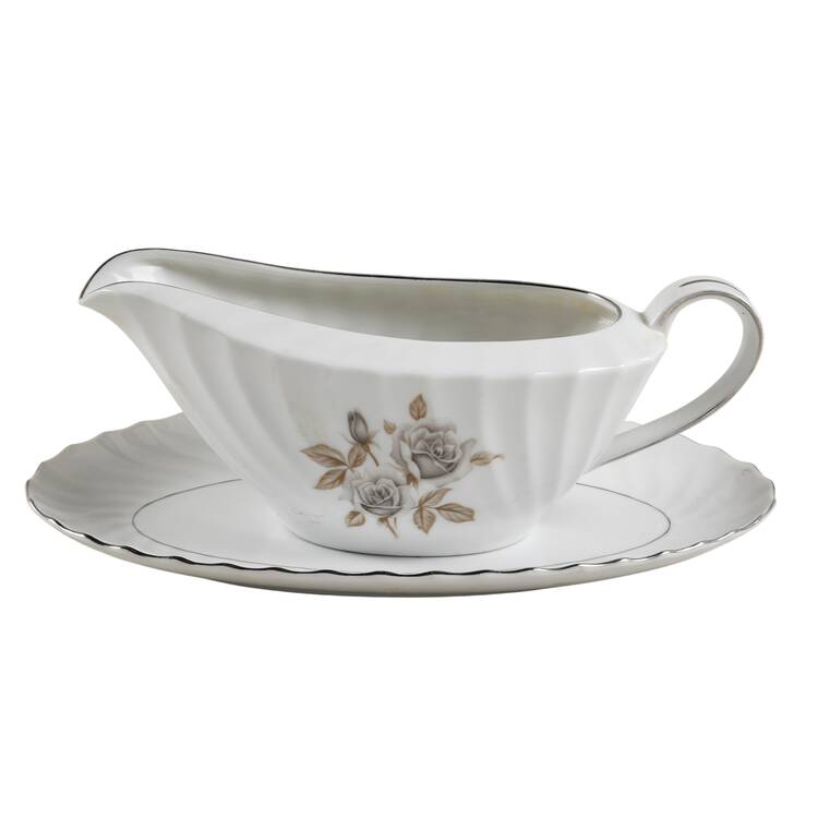 Rose of Sharon Gravy Boat & Underplate