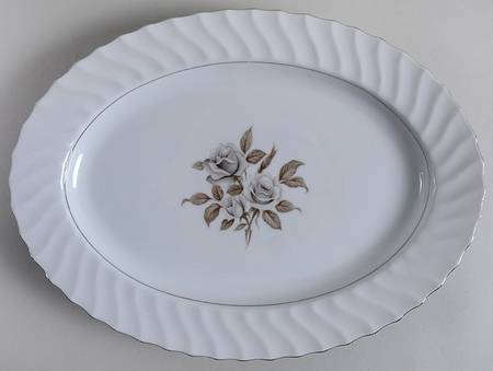 Shadow Rose 14" Oval Serving Platter