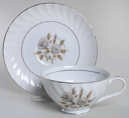 Shadow Rose Footed Cup & Saucer Set