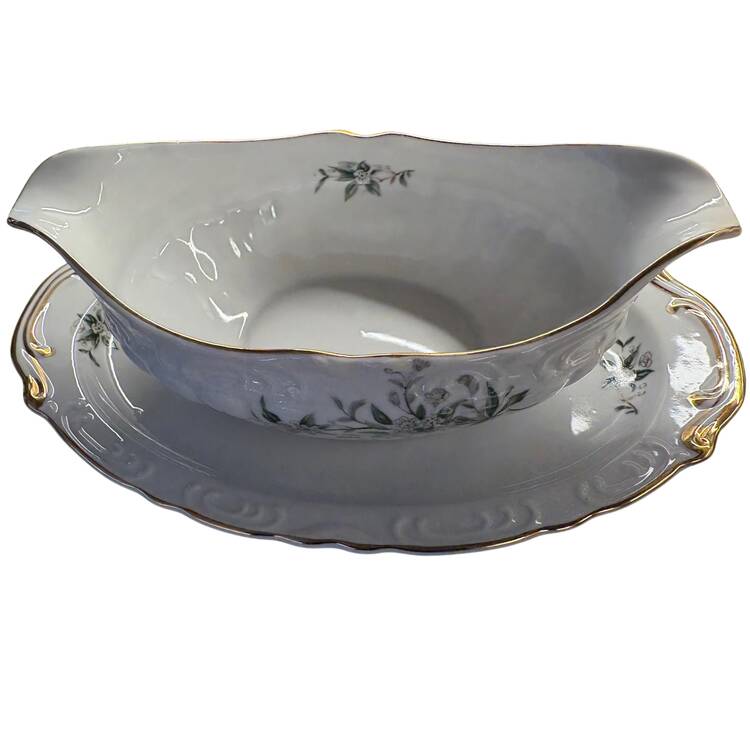 Springtime Gravy Boat with Attached Underplate