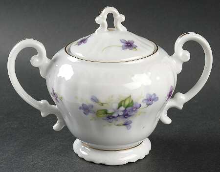 Violets Sugar Bowl & Lid