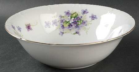 Violets 8" Round Vegetable Bowl
