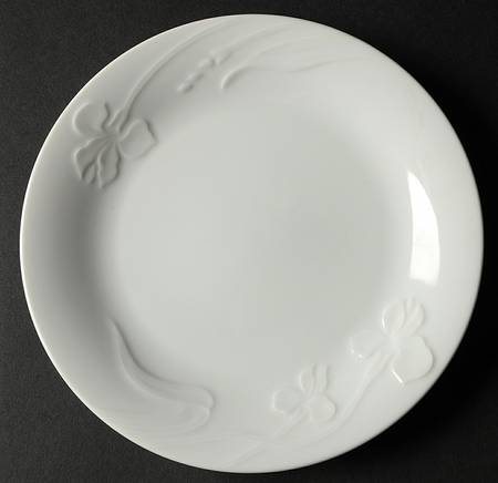 White Iris Salad Plate