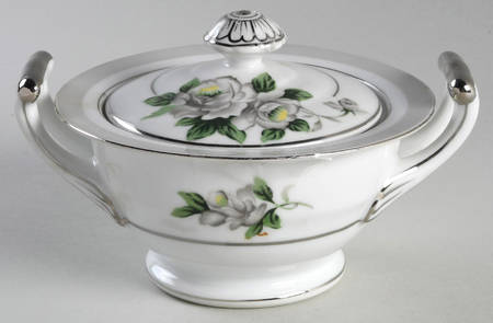White Rose (Platinum) Sugar Bowl & Lid