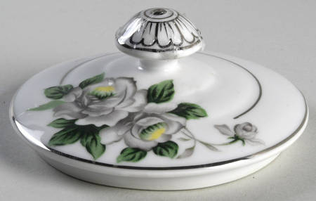 White Rose (Platinum) Lid for Sugar Bowl