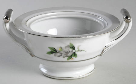 White Rose (Platinum) Sugar Bowl No Lid