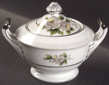 White Rose (Platinum) Sugar Bowl & Lid