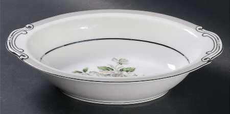 White Rose (Platinum) 11" Oval Vegetable Bowl