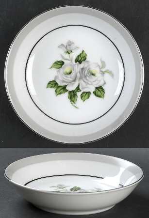 White Rose (Platinum) Fruit/Dessert (Sauce) Bowl