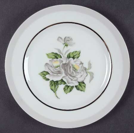 White Rose (Platinum) Salad Plate
