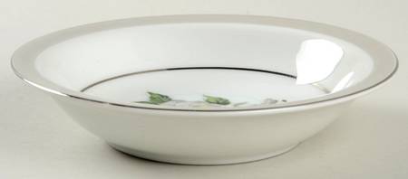 White Rose (Platinum) Rim Fruit/Dessert (Sauce) Bowl