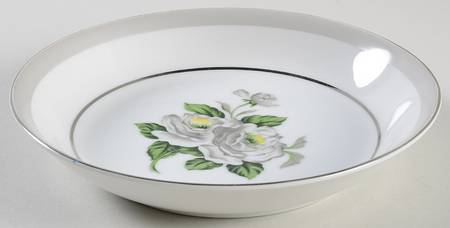 White Rose (Platinum) Coupe Soup Bowl