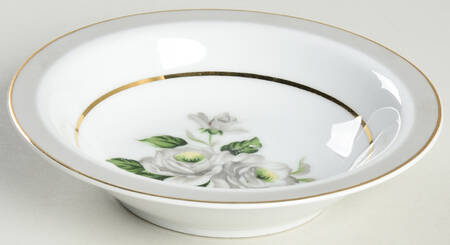 White Rose (Gold) Rim Fruit/Dessert (Sauce) Bowl