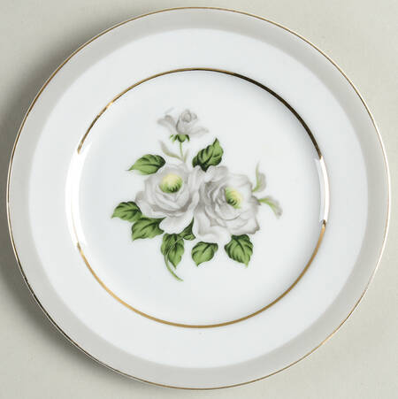 White Rose (Gold) Bread & Butter Plate