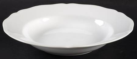 White On White Large Rim Soup Bowl