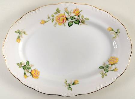 Yellow Rose 12" Oval Serving Platter