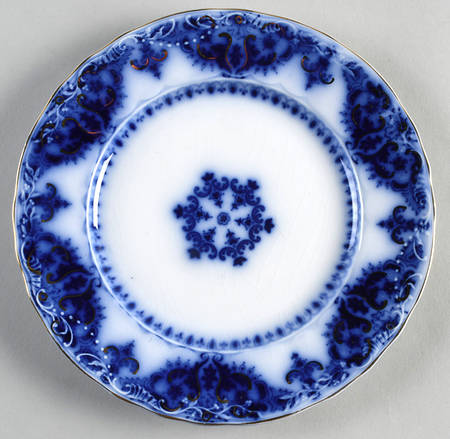 Albany Flow Blue (Gold Trim  and Accent) Salad Plate