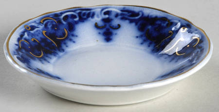 Albany Flow Blue (Gold Trim  and Accent) Butter Pat