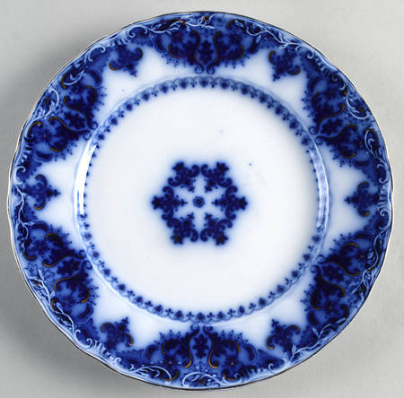 Albany Flow Blue (Gold Trim  and Accent) Luncheon Plate
