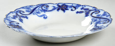 Andorra Flow Blue (Gold Accents) Large Rim Soup Bowl