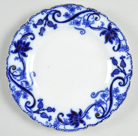 Andorra Flow Blue (Gold Accents) Dessert/Pie Plate