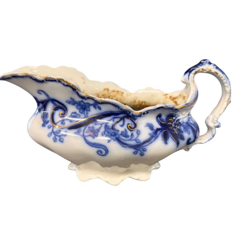 Andorra Flow Blue (Gold Accents) Gravy Boat
