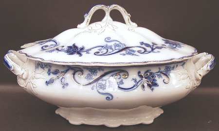 Andorra Flow Blue (Gold Accents) Oval Tureen & Lid