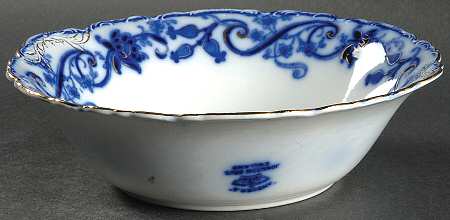 Andorra Flow Blue (Gold Accents) 8" Round Vegetable Bowl