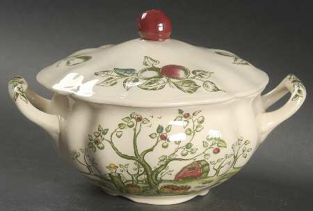 Apple Harvest Sugar Bowl & Lid