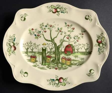 Apple Harvest 12" Oval Serving Platter