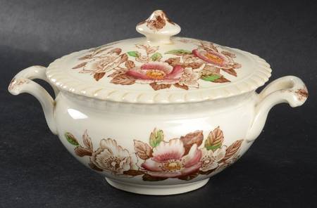Appleblossom Brown Multicolor Sugar Bowl & Lid
