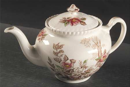 Appleblossom Brown Multicolor Teapot & Lid